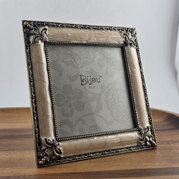 Bijou 4x4 Ornate Decorative Picture Frame‎ Vintage Style Jeweled Corners - Picture 1 of 7